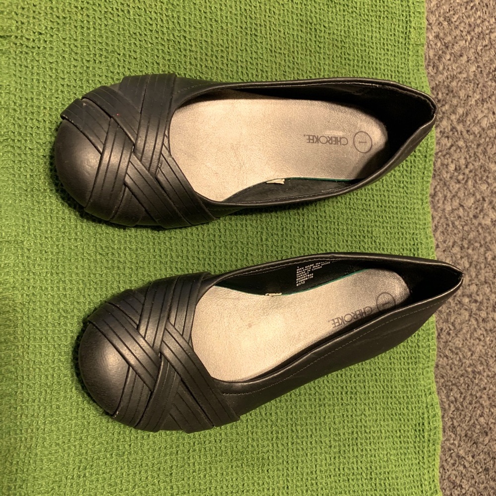 Girls Black Flat Dress Shoes